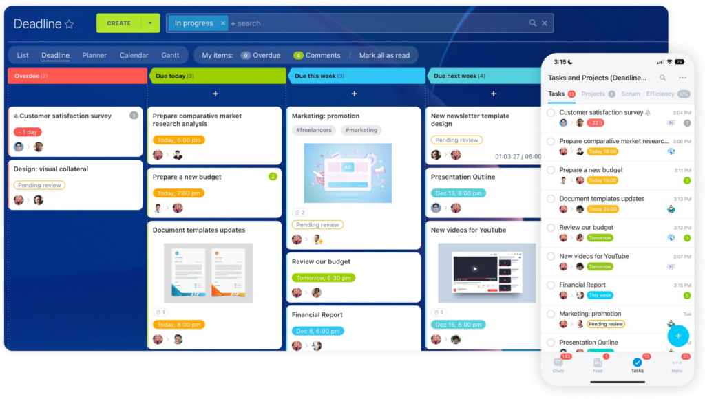 Interface da Bitrix24 CRM mostrando funil de vendas em formato Kanban