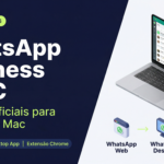 Três formas de usar o WhatsApp Business no PC em 2026: WhatsApp Web pelo navegador, app WhatsApp Desktop no Windows ou Mac, e extensão de Chrome — guia atualizado Chatsac